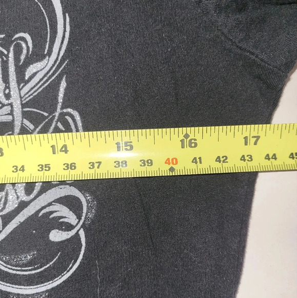 Harley-Davidson Black Gray Lace Wings Silver Glitter Size Medium Cherokee NC - Picture 9 of 9